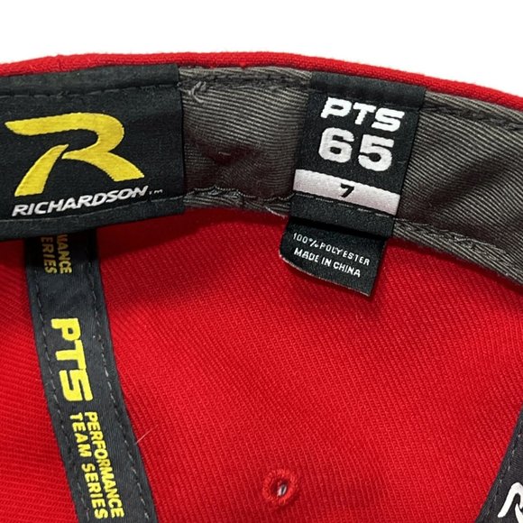 Richardson PTS Performance Black Market Red Fitted Hat Sz 7 Cap - Picture 5 of 6